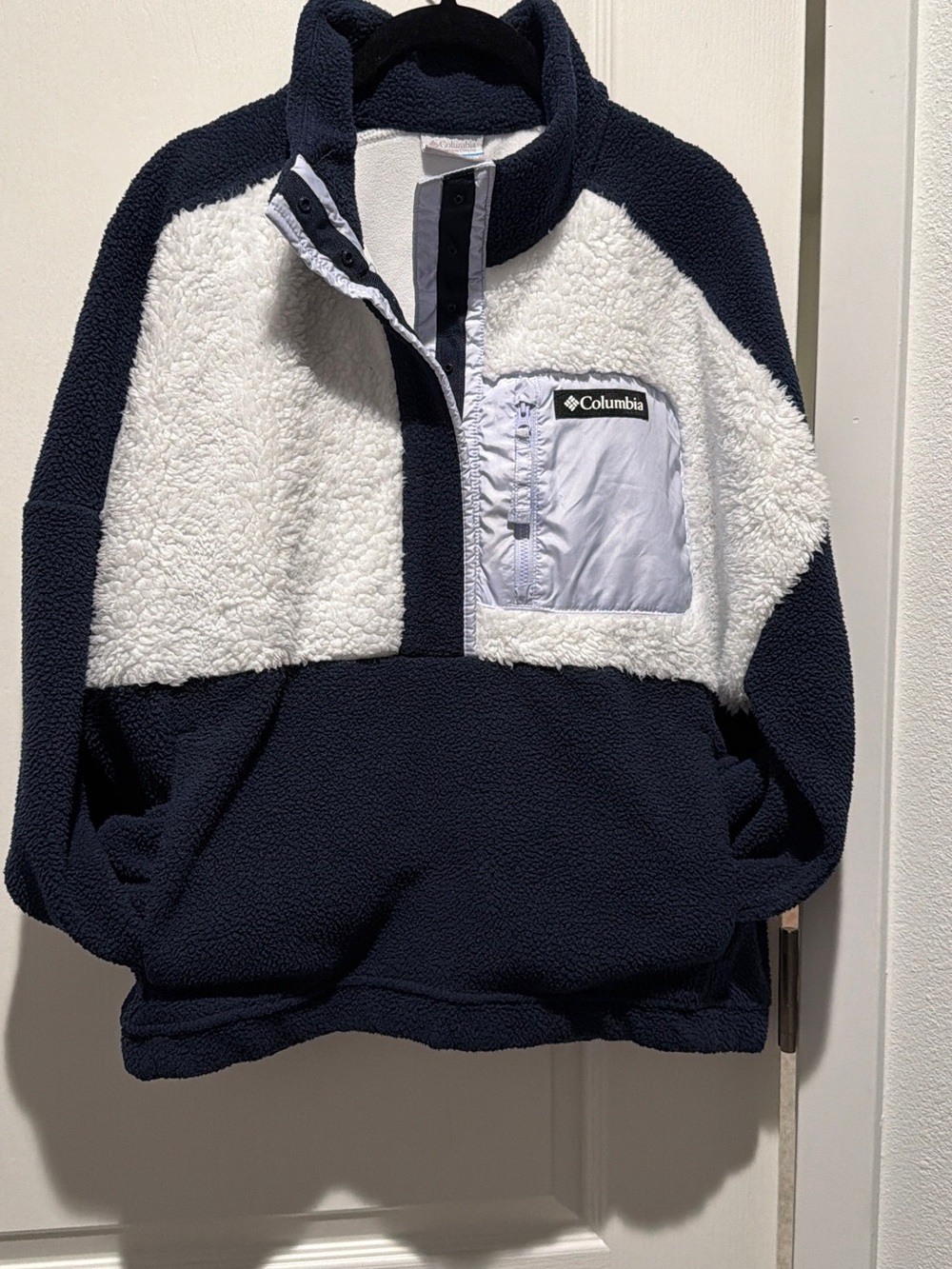 Columbia Navy and White Sherpa Pullover Jacket for Kids